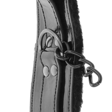 Polsini Eleganti in Pelle PVC Regolabili Nero per BDSM e Fetish